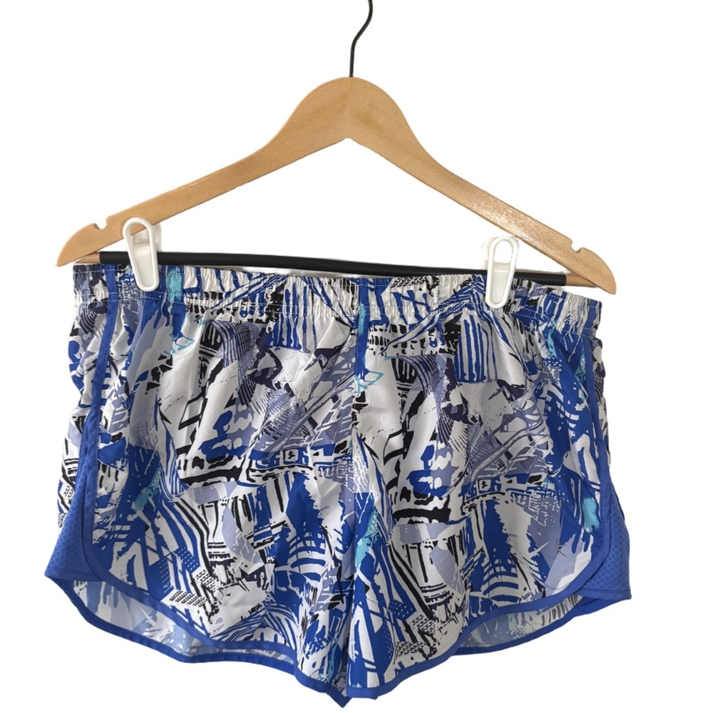 Danskin Now Girls Running Shorts – Blue Fire Print (Size L 12–14)